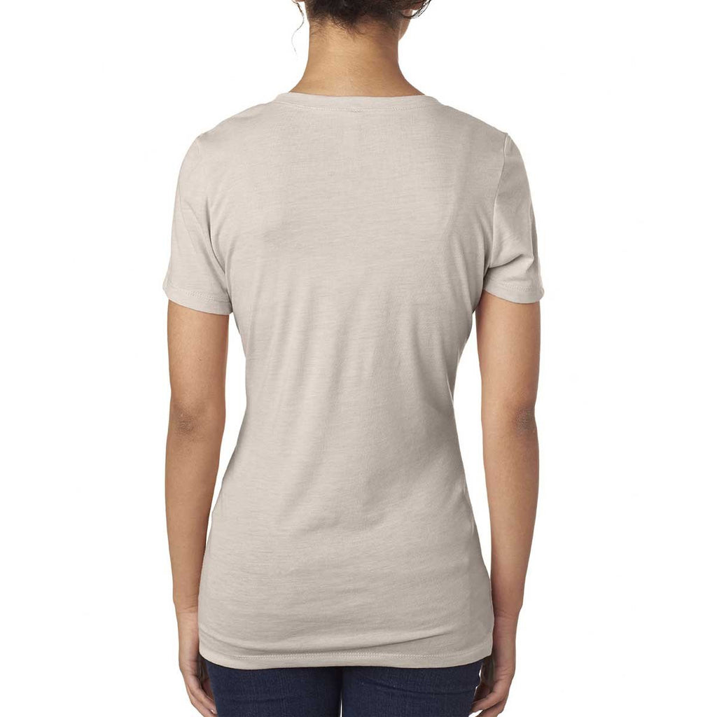 Next Level Women's Silver Poly/Cotton V Neck Tee