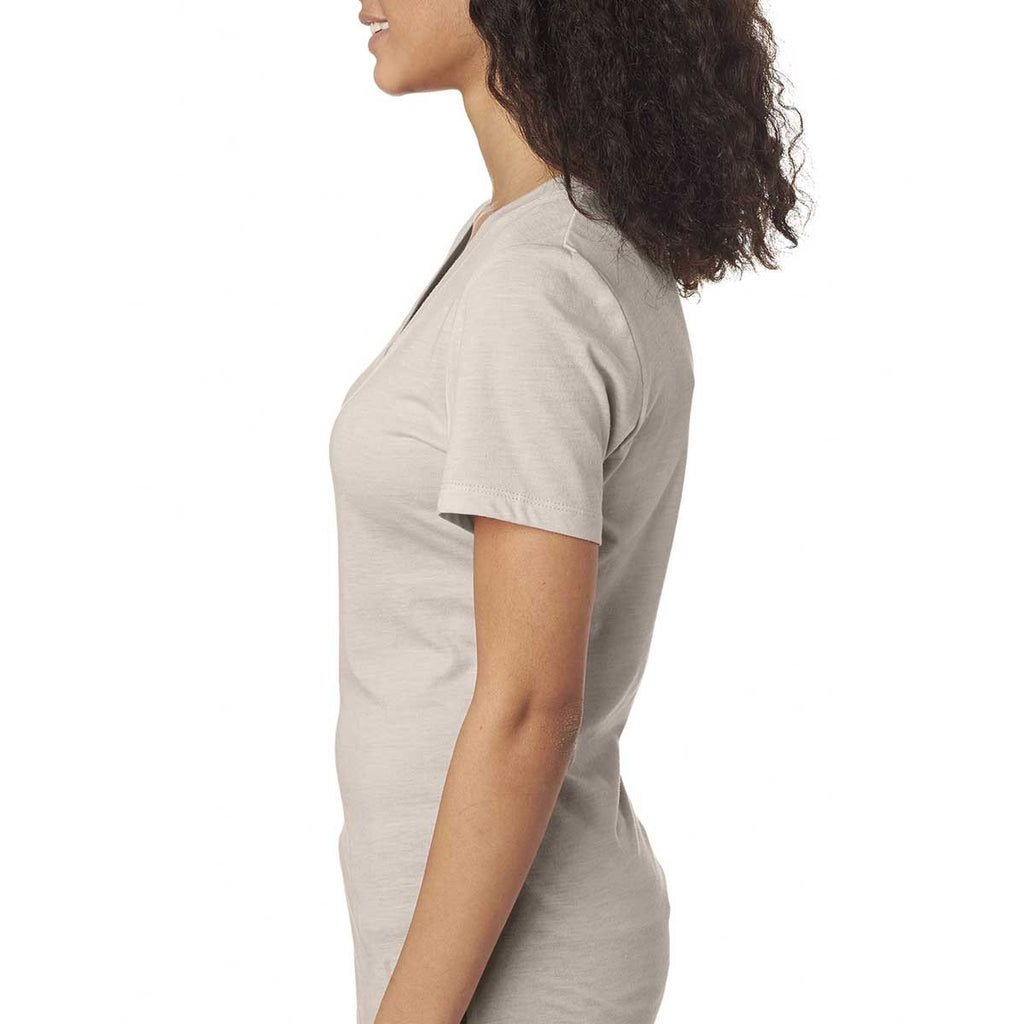 Next Level Women's Silver Poly/Cotton V Neck Tee