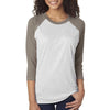 Next Level Unisex Vintage Green/Heather White Triblend 3/4-Sleeve Raglan Tee