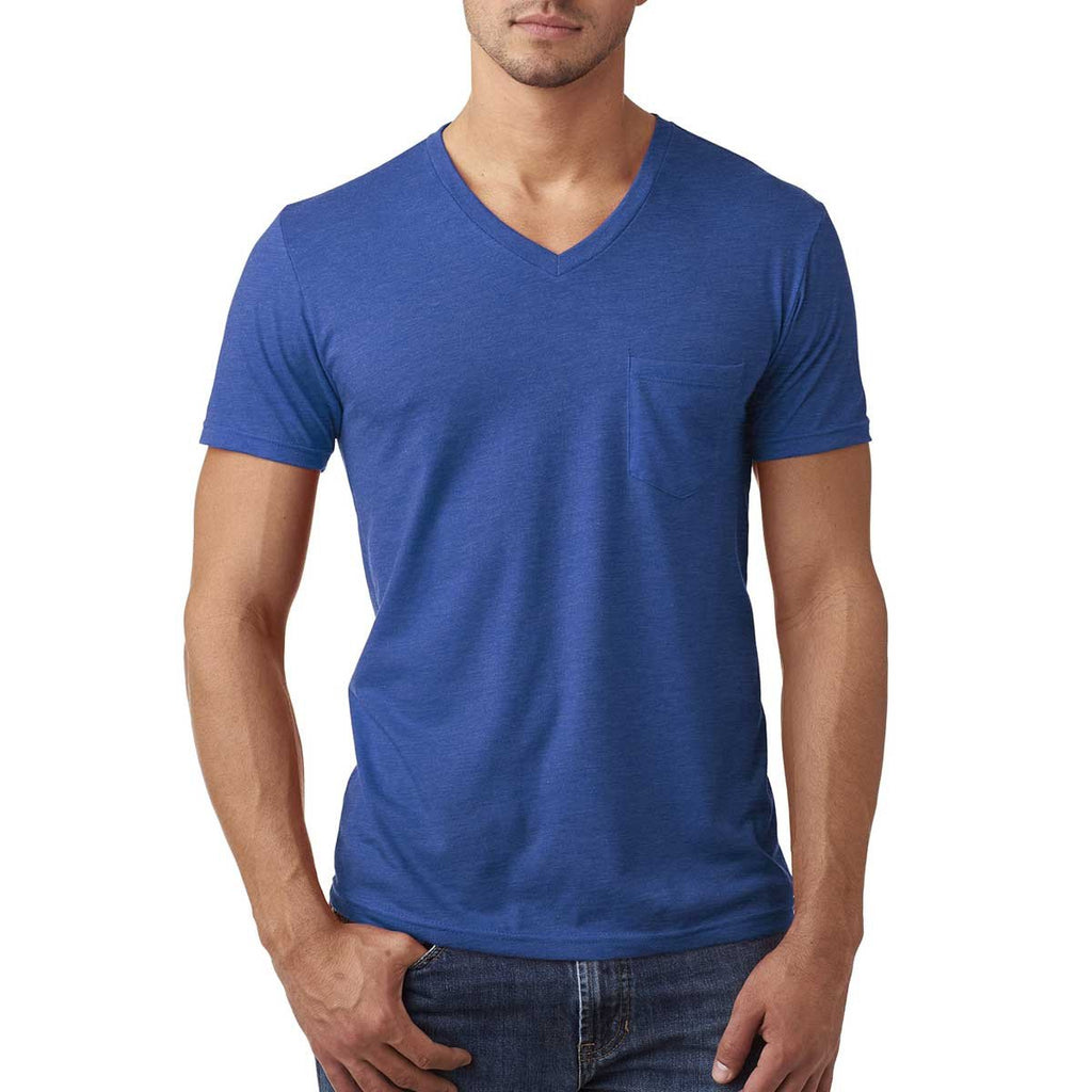 Next Level Men's Royal CVC Tee with Pocket