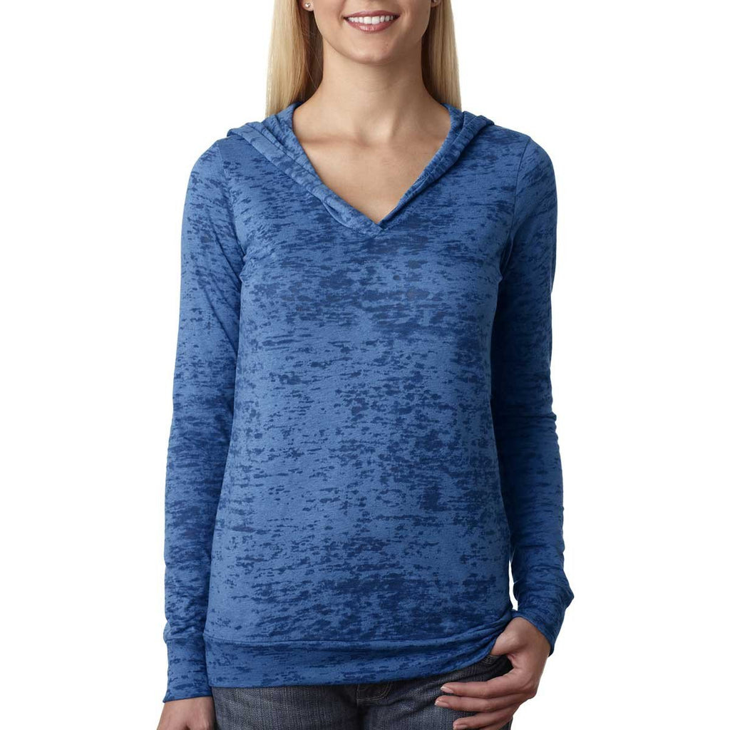 Next Level Women's Royal Burnout Hoodie