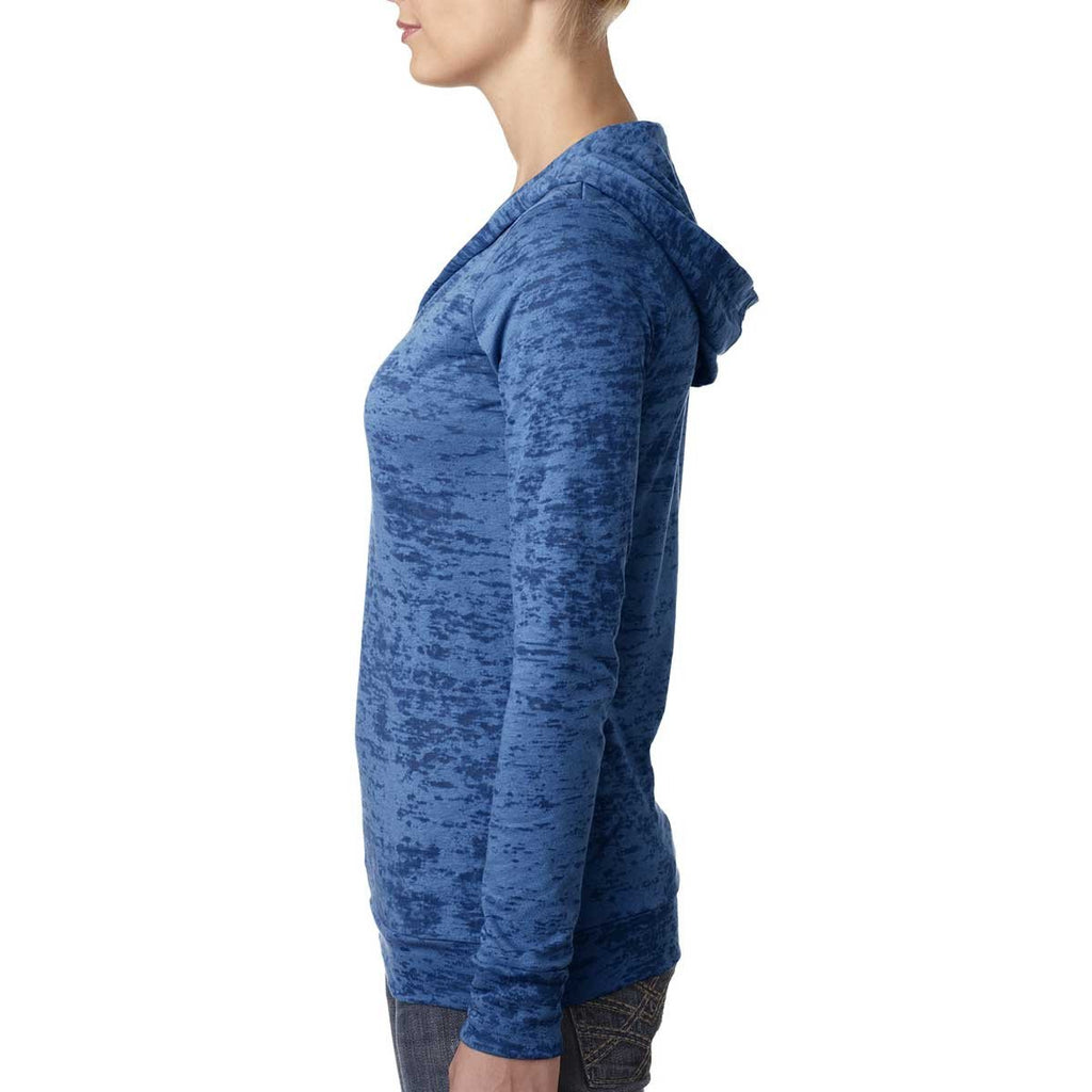 Next Level Women's Royal Burnout Hoodie
