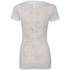 Next Level Women's White Burnout Deep V Tee