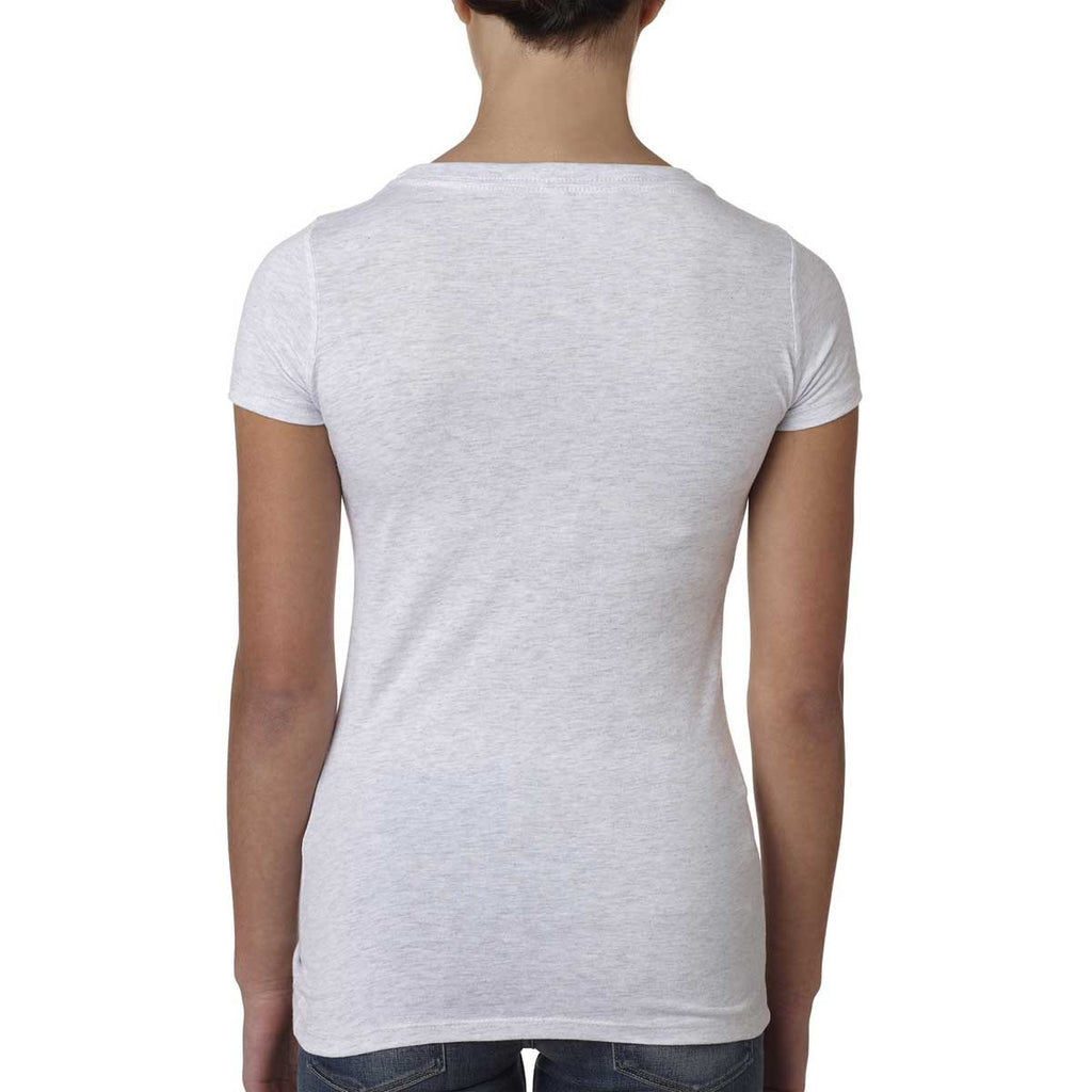 Next Level Women Heather White Triblend Scoop Tee
