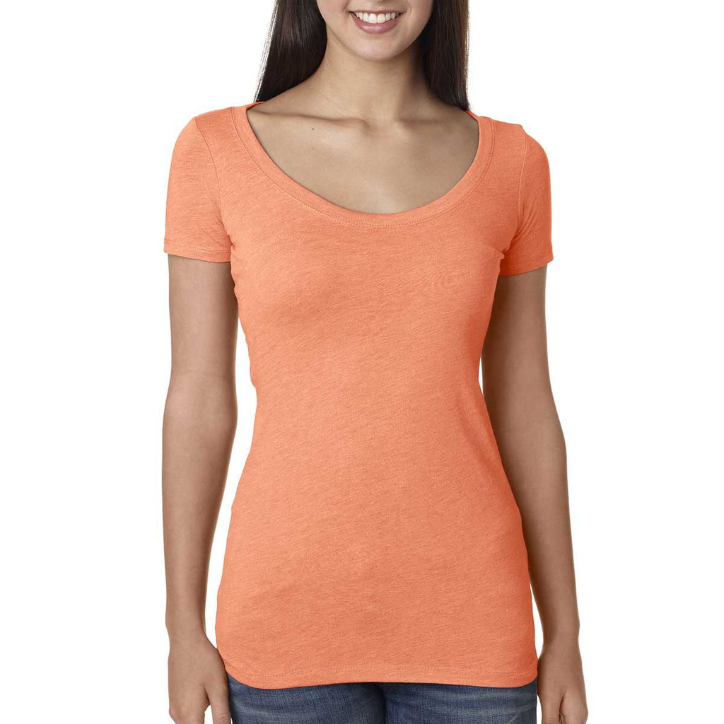 Next Level Women Vintage Light Orange Triblend Scoop Tee