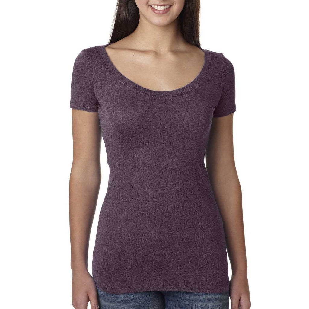 Next Level Women Vintage Purple Triblend Scoop Tee