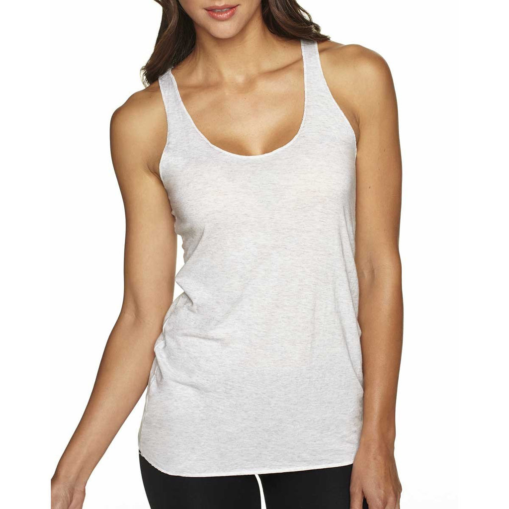 Next Level Women's Heather White Triblend Racerback Tank