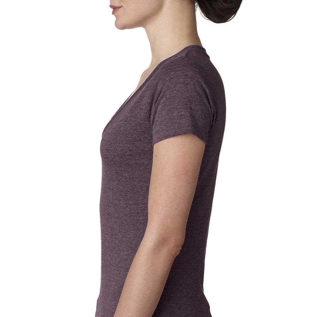 Next Level Women's Vintage Purple Triblend Deep-V Tee