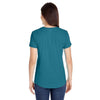 Anvil Women's Heather Galapagos Blue Triblend Scoop Neck T-Shirt