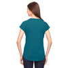Anvil Women's Heather Galapagos Blue Triblend V-Neck T-Shirt