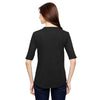 Anvil Women's Black Triblend Deep Scoop Half-Sleeve T-Shirt