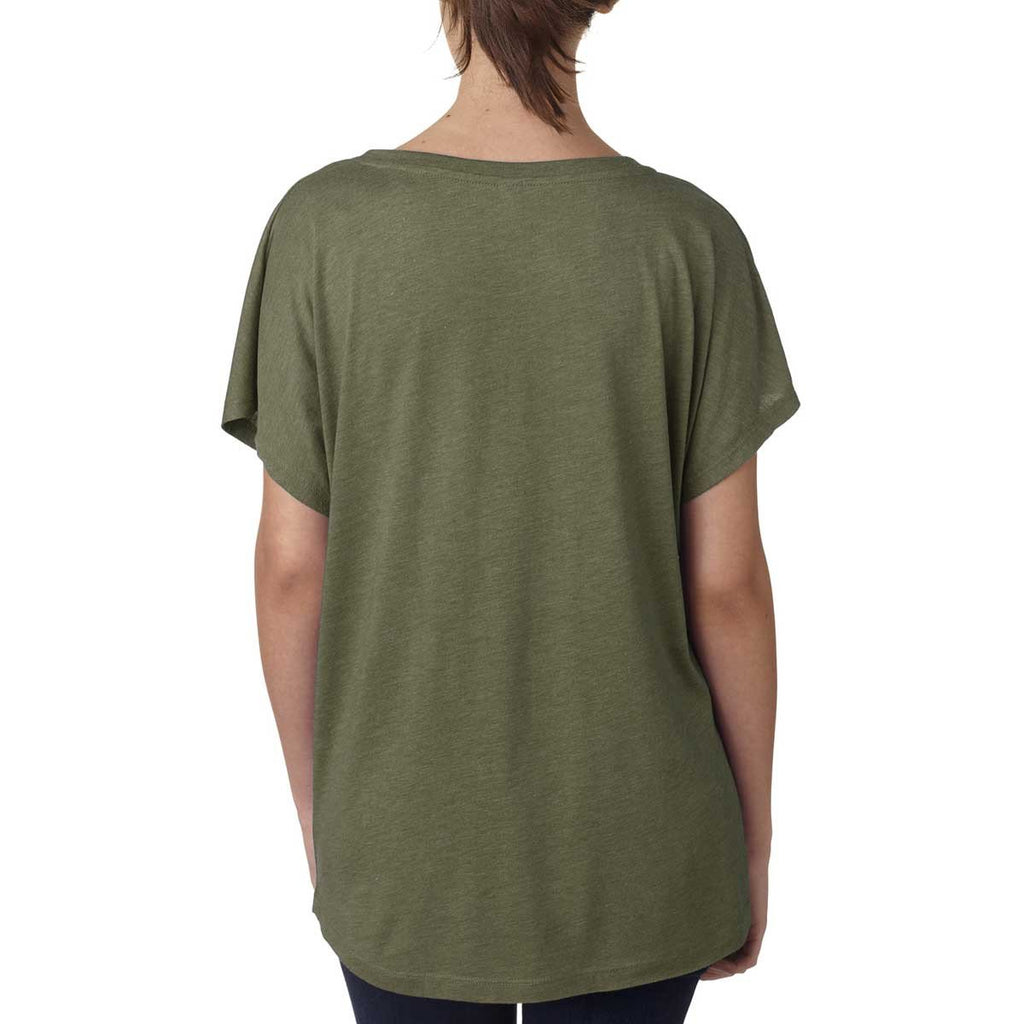 Next Level Women's Military Green Triblend Dolman