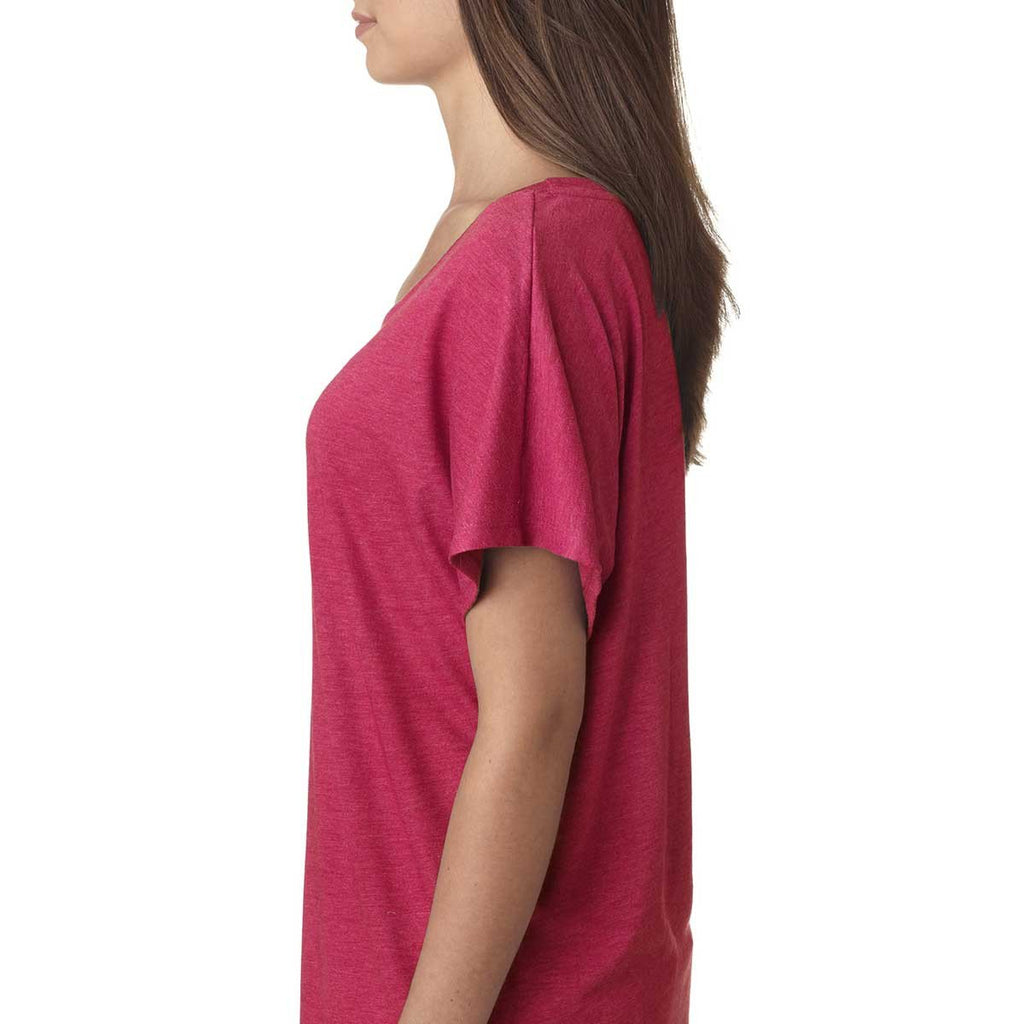 Next Level Women's Vintage Shocking Pink Triblend Dolman