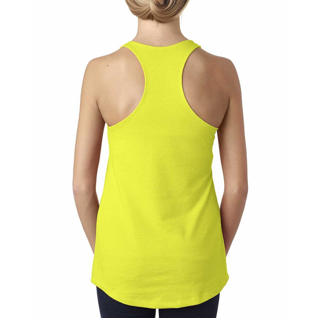 Next Level Women's Neon Yellow Terry Racerback Tank
