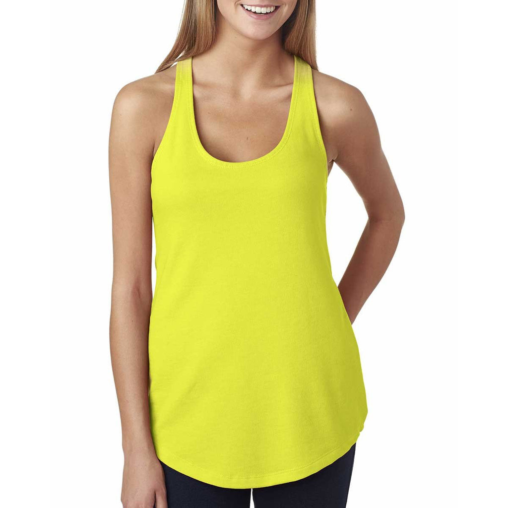Next Level Women's Neon Yellow Terry Racerback Tank