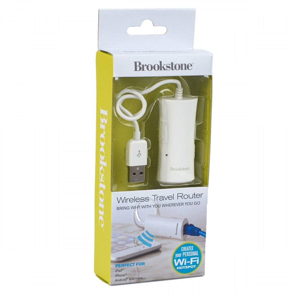 Brookstone White Wireless Travel Router