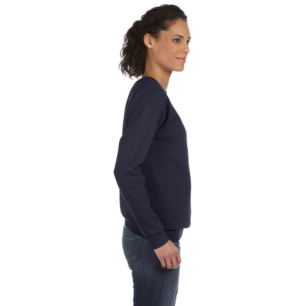 Anvil Women's Navy Crewneck Fleece Sweatshirt