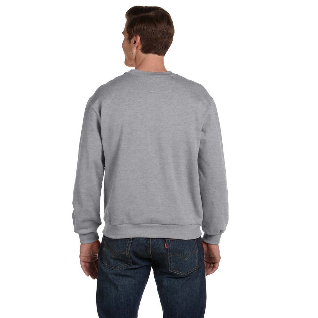 Anvil Men's Sport Grey Crewneck Fleece Sweatshirt