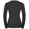 Russell Collection Women's Charcoal Marl Cotton Acrylic V Neck Sweater