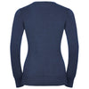 Russell Collection Women's Denim Marl Cotton Acrylic V Neck Sweater