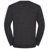 Russell Collection Men's Charcoal Marl Cotton Acrylic V Neck Sweater