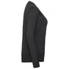 Russell Collection Women's Charcoal Marl Cotton Acrylic V Neck Cardigan