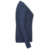 Russell Collection Women's Denim Marl Cotton Acrylic V Neck Cardigan