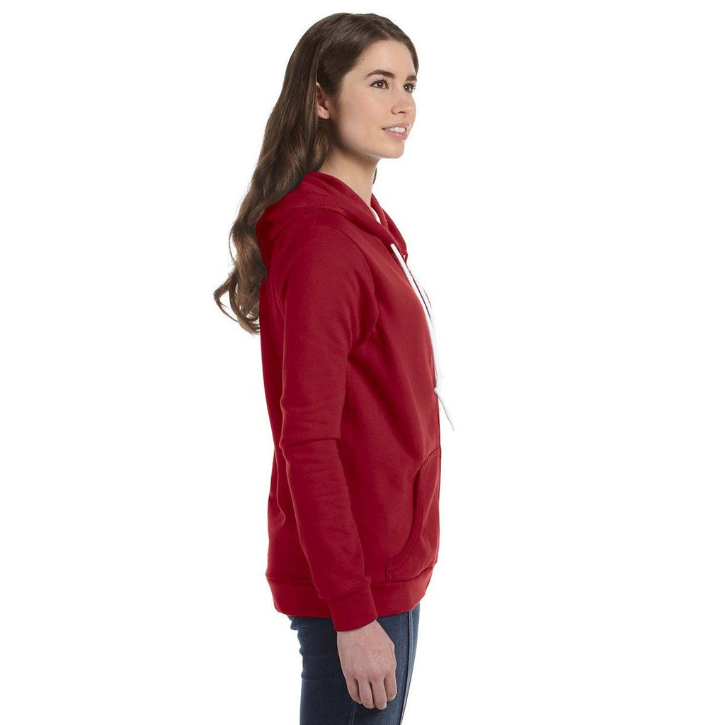 Anvil Women's Independence Red Full-Zip Hooded Fleece