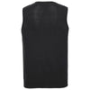 Russell Collection Men's Black Sleeveless Cotton Acrylic V Neck Sweater