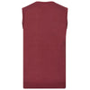 Russell Collection Men's Cranberry Sleeveless Cotton Acrylic V Neck Sweater