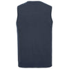 Russell Collection Men's French Navy Sleeveless Cotton Acrylic V Neck Sweater