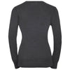Russell Collection Women's Charcoal Marl Cotton Acrylic Crew Neck Sweater