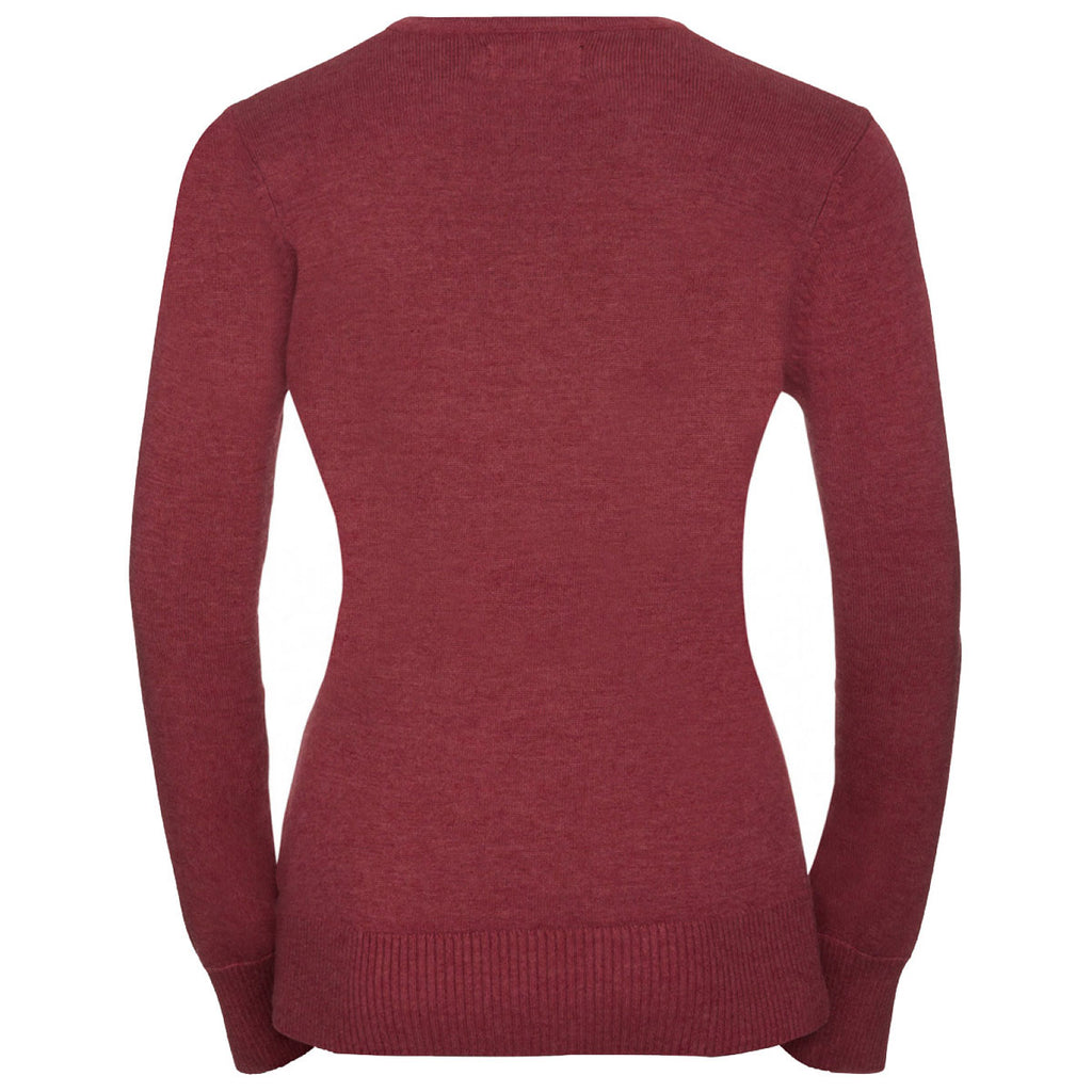 Russell Collection Women's Cranberry Cotton Acrylic Crew Neck Sweater