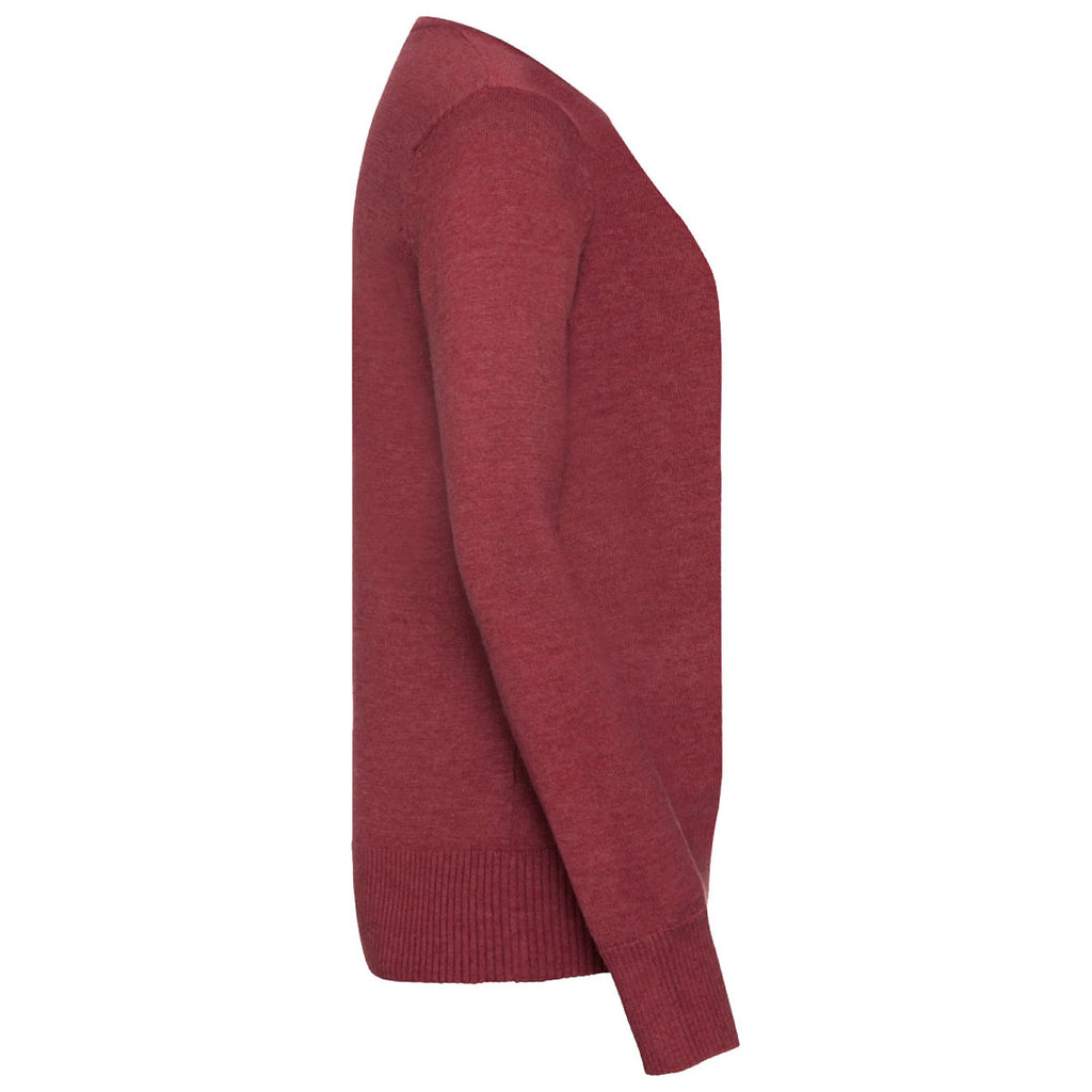 Russell Collection Women's Cranberry Cotton Acrylic Crew Neck Sweater