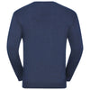 Russell Collection Men's Denim Marl Cotton Acrylic Crew Neck Sweater