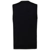 Russell Collection Men's Black Sleeveless Cotton Acrylic V Neck Cardigan
