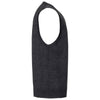 Russell Collection Men's Charcoal Marl Sleeveless Cotton Acrylic V Neck Cardigan