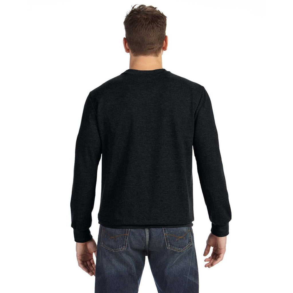 Anvil Men's Black Crewneck French Terry Sweatshirt
