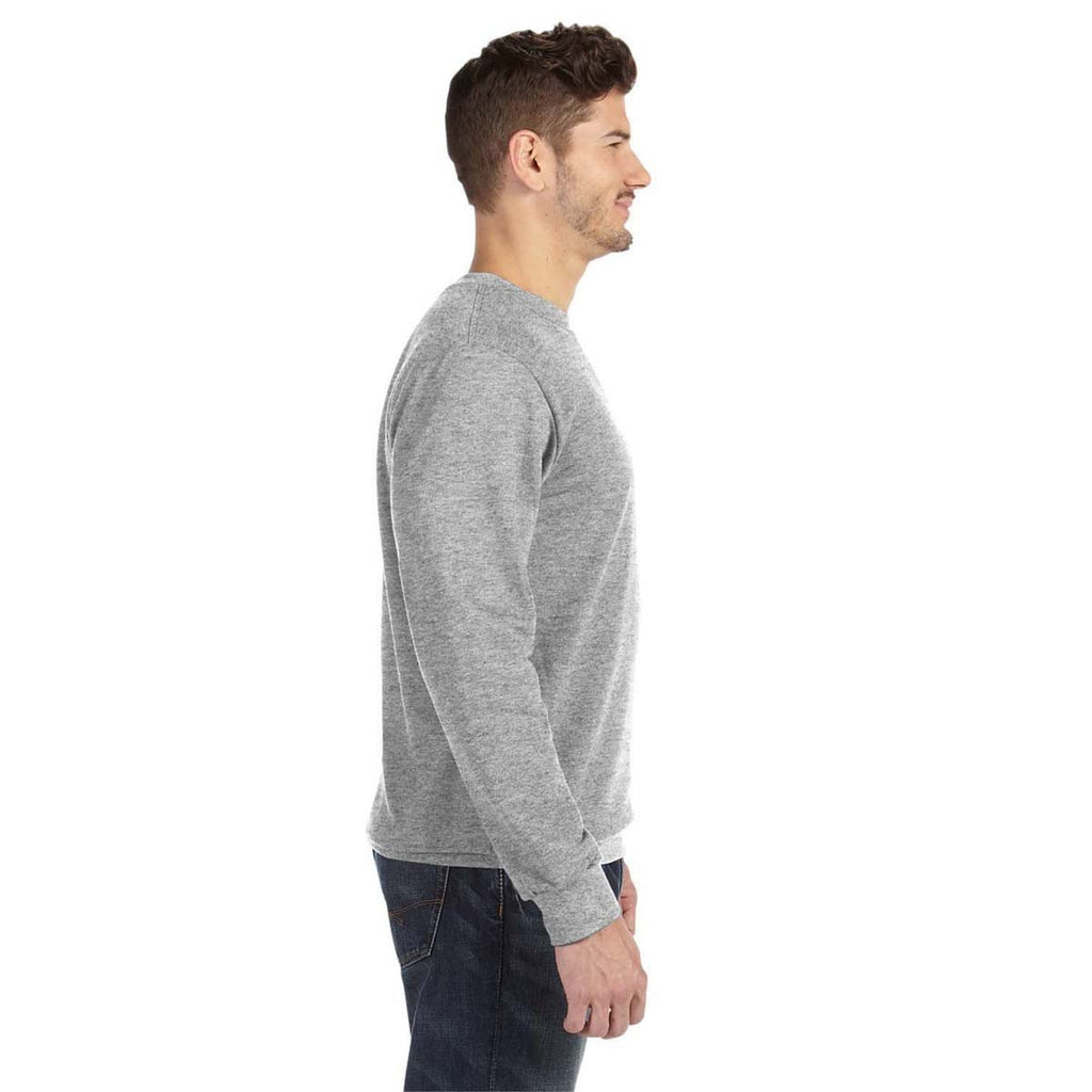 Anvil Men's Heather Grey Crewneck French Terry Sweatshirt