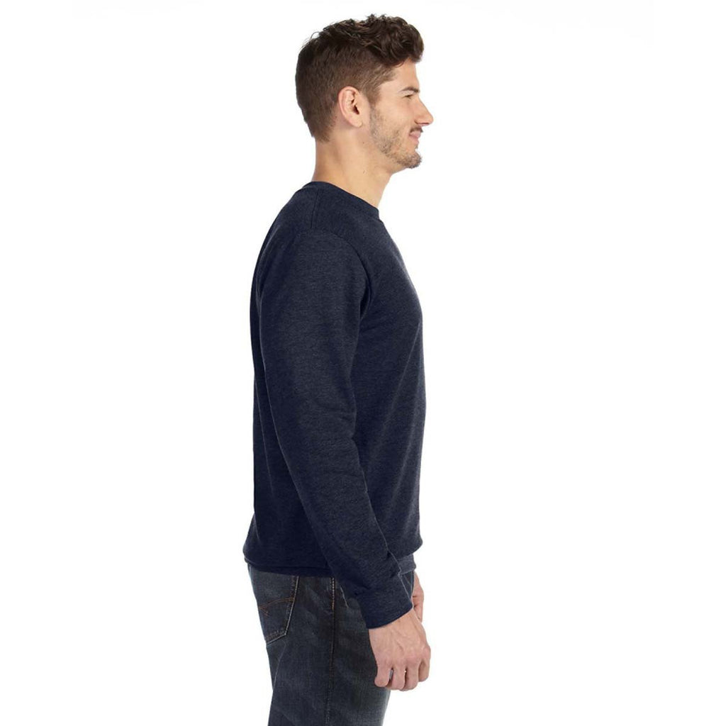 Anvil Men's Navy Crewneck French Terry Sweatshirt