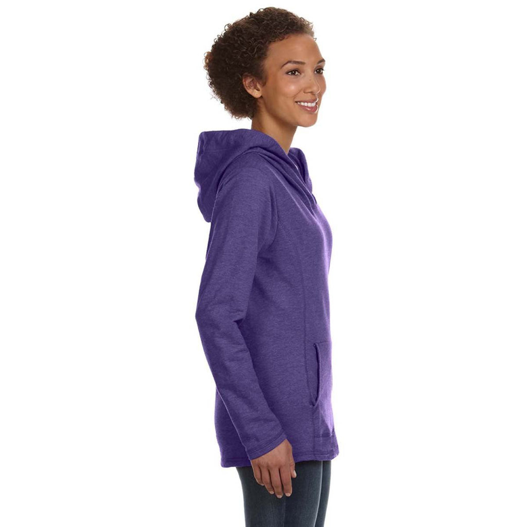 Anvil Women's Heather Purple Hooded French Terry Sweatshirt