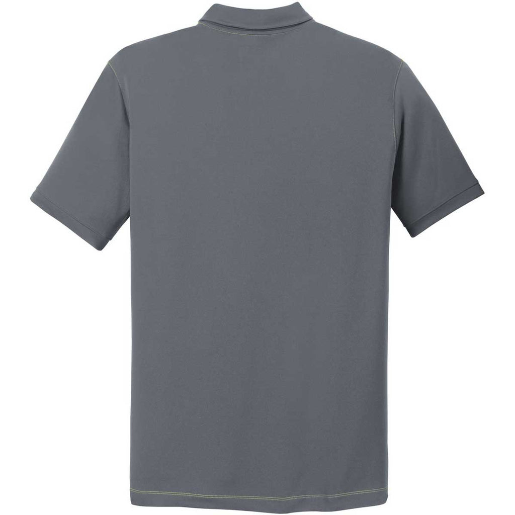 Nike Men's Chartreuse Green/Dark Grey Dri-FIT Colorblock Icon Polo