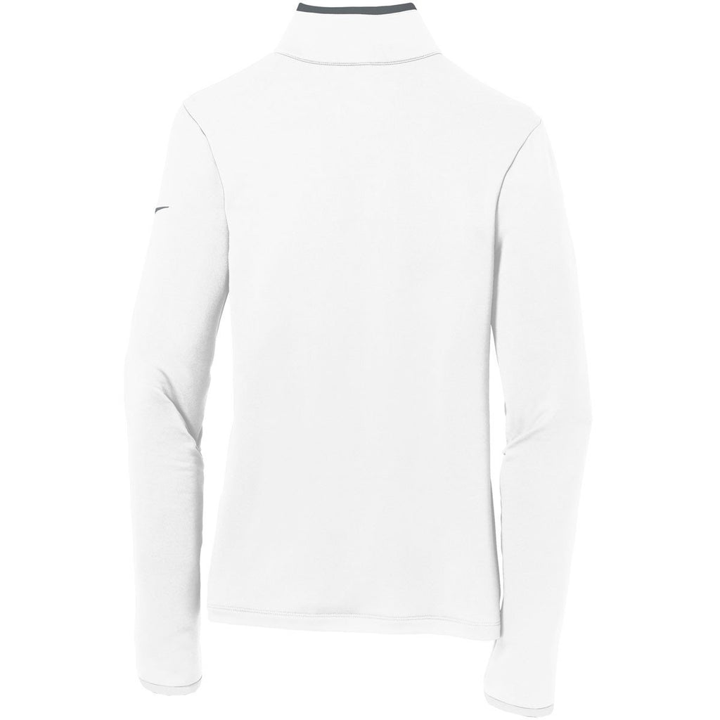 Nike Women's White/Grey Dri-FIT Stretch 1/2-Zip