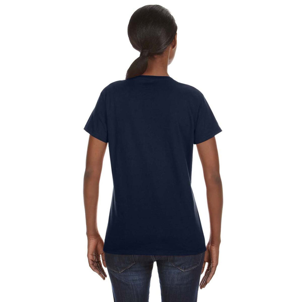 Anvil Women's Navy Midweight Mid-Scoop T-Shirt