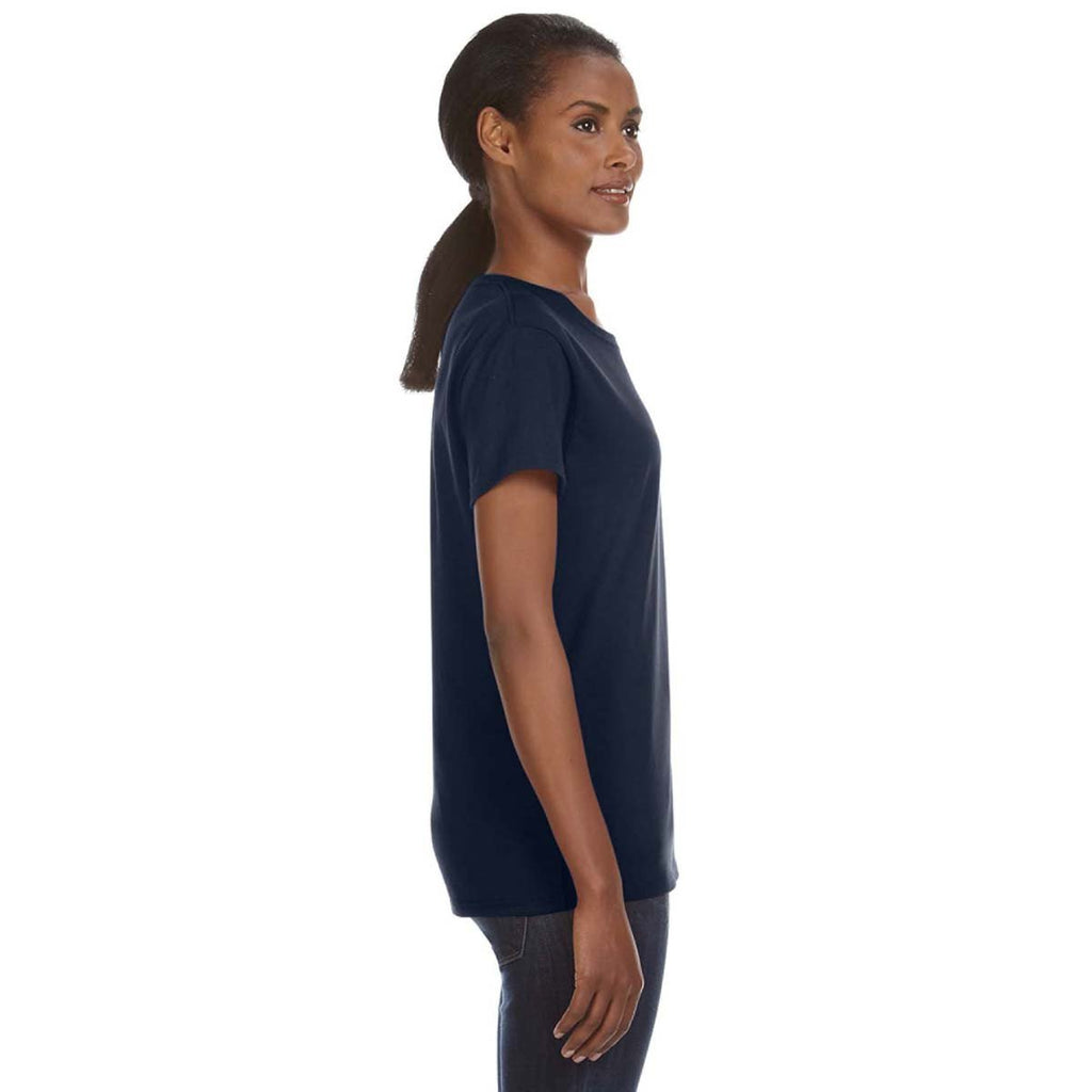 Anvil Women's Navy Midweight Mid-Scoop T-Shirt