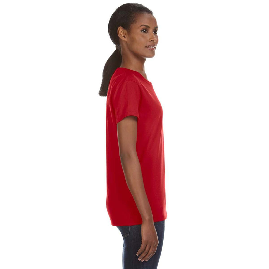 Anvil Women's Red Midweight Mid-Scoop T-Shirt