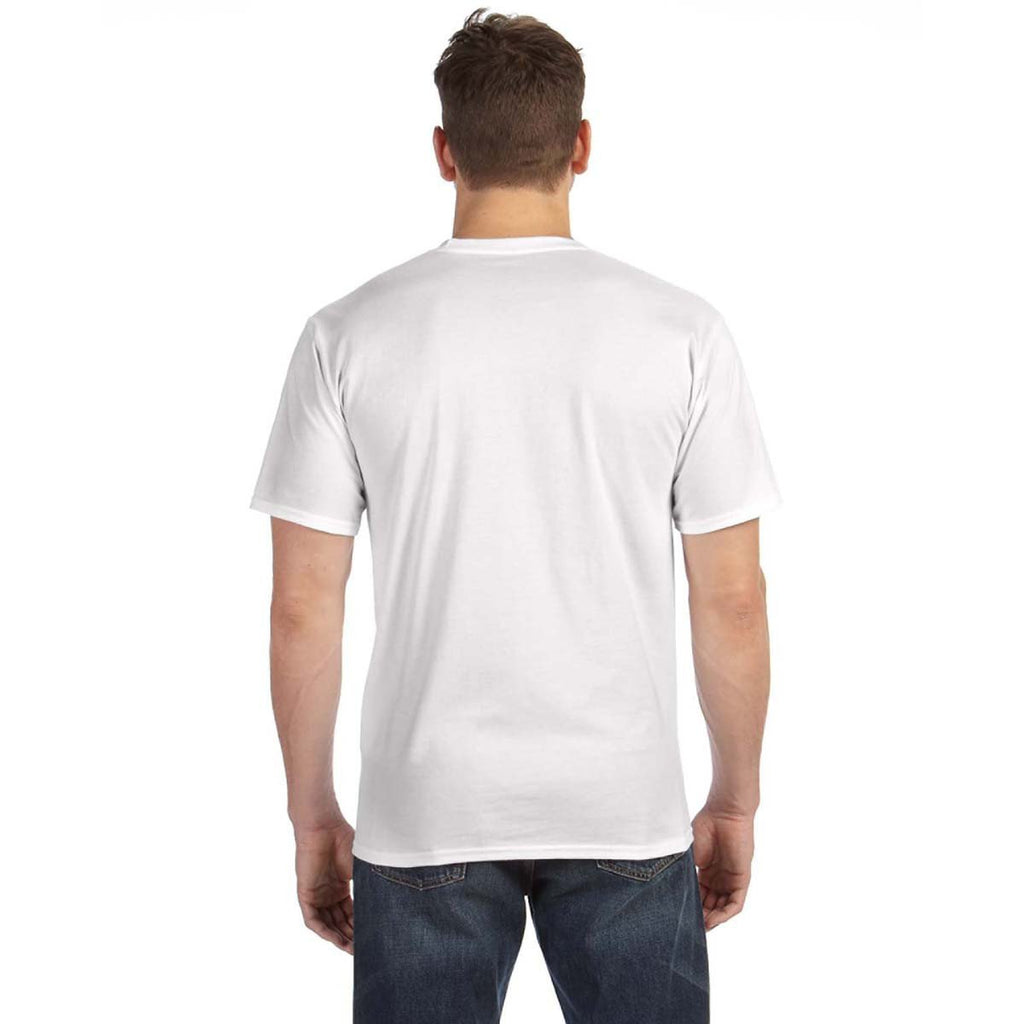 Anvil Men's White Midweight Pocket T-Shirt