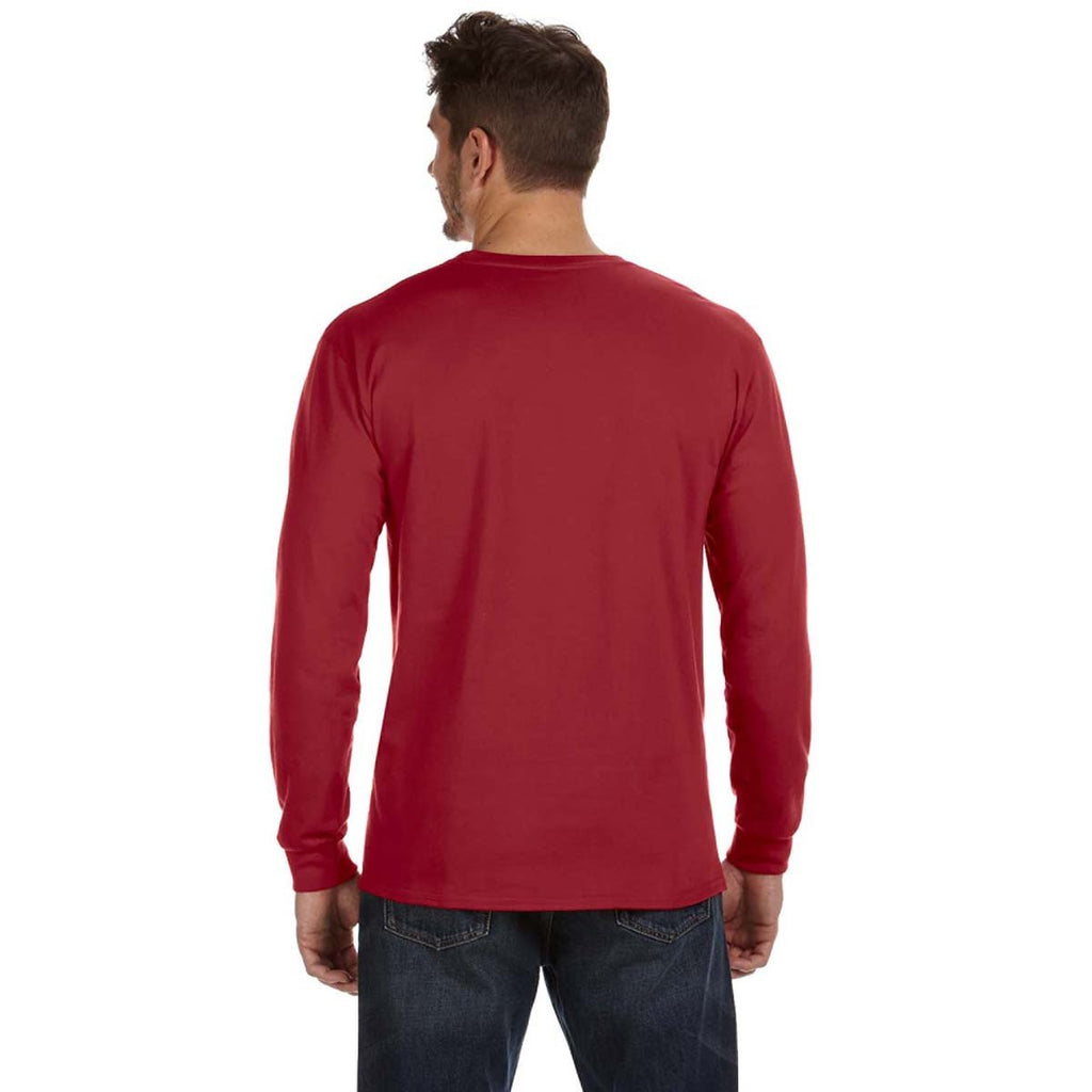 Anvil Men's Independence Red Midweight Long-Sleeve T-Shirt