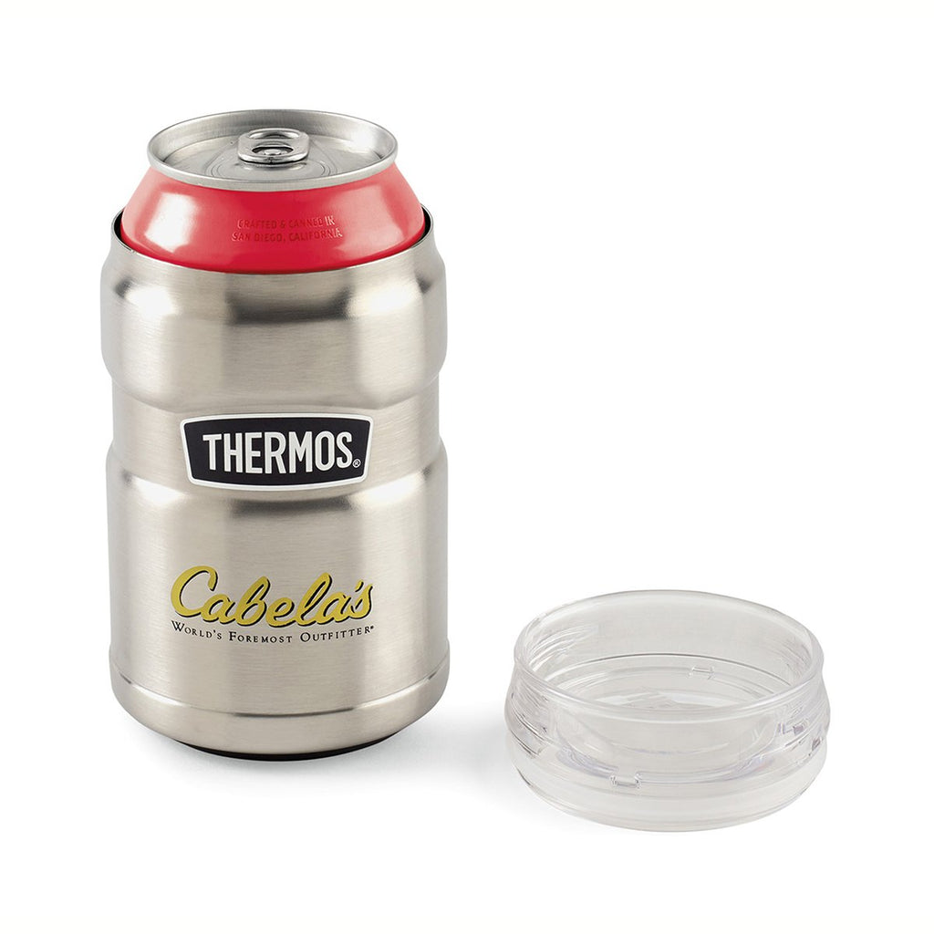 Thermos Stainless Steel Stainless King Dual Purpose Can Insulator with 360 Drink Lid-10oz