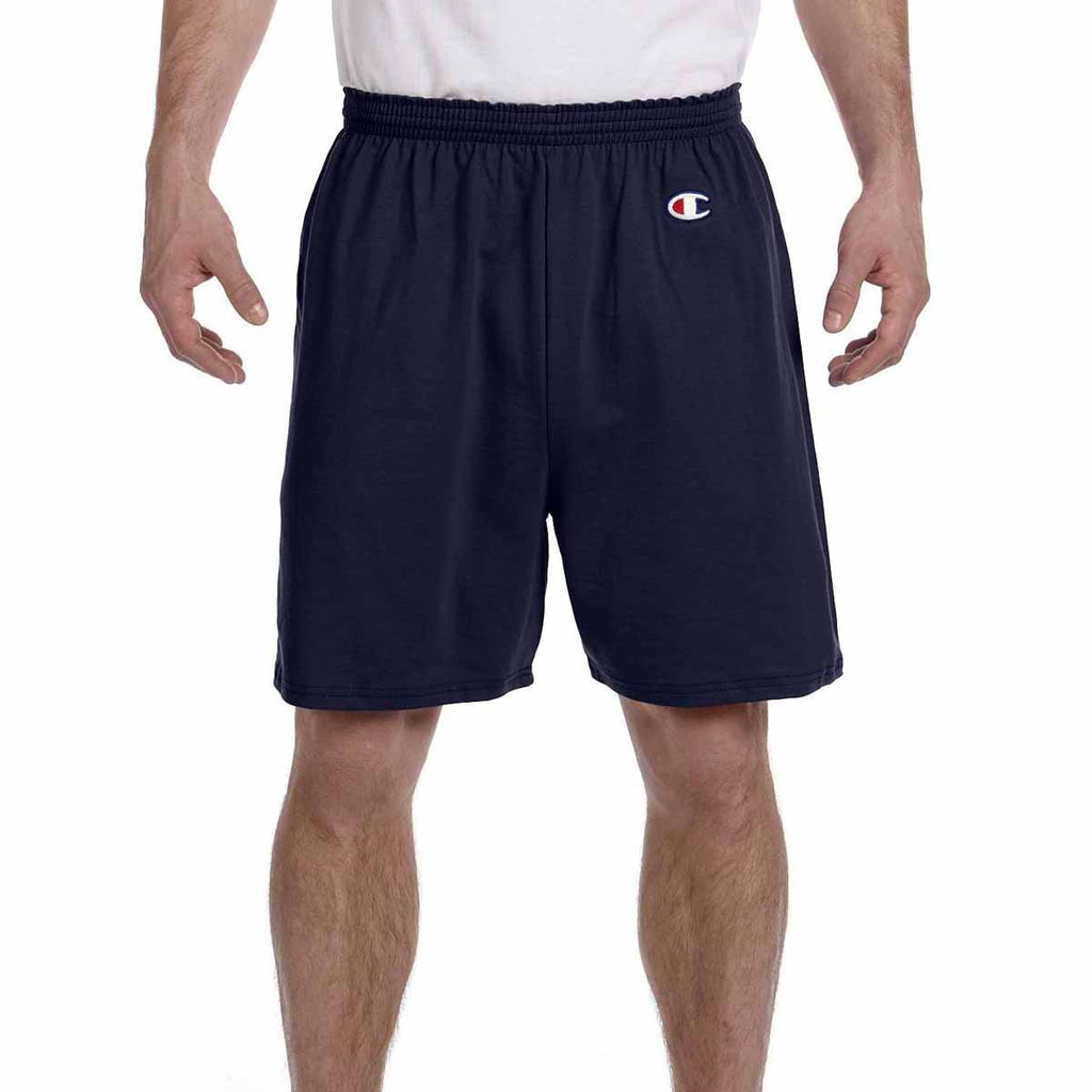 Champion Men's Navy 6-Ounce Cotton Gym Short